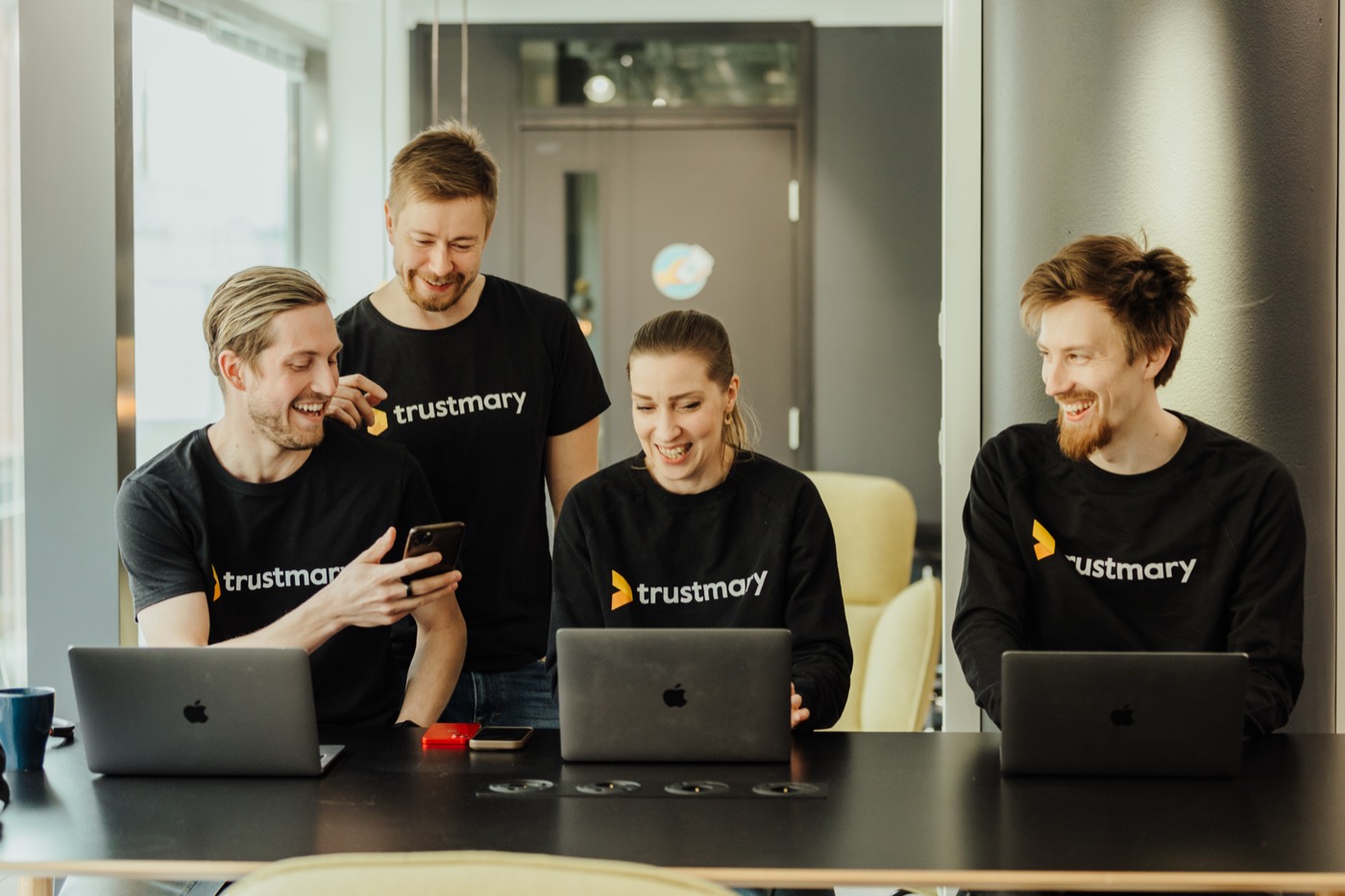 The Trustmary team at work in the Jyväskylä office